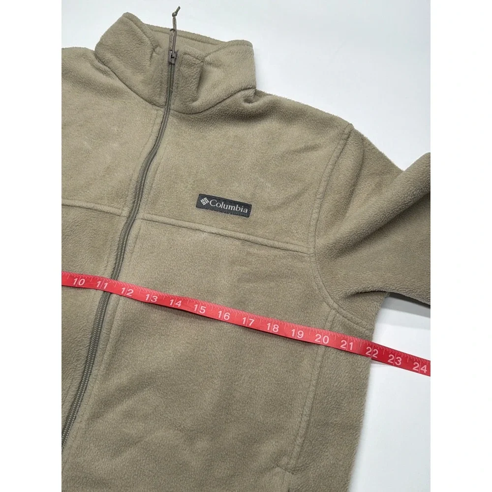 Columbia Fleece Full Zip Jacket Tan Khaki Men's Warm Outdoor Layer‎ Medium